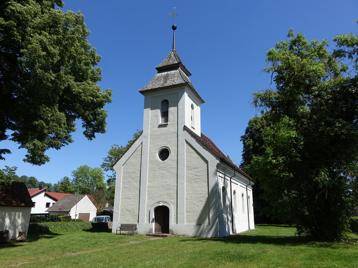 Diemitz, evangelische Kirche, klassizistische verputzte Backsteinkirche, erbaut von 1764 bis 1765 (29.05.2026)