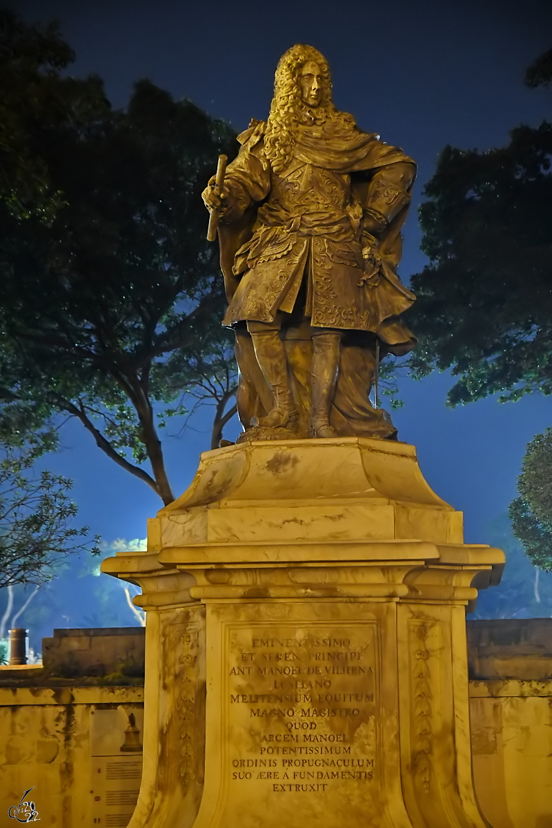 Dieses Denkmal soll an den portugiesischen Aristokraten Antonio Manoel de Vilhena erinnern, welcher der 66. Gromeister des Malteserordens war. (Floriana, Oktober 2017)