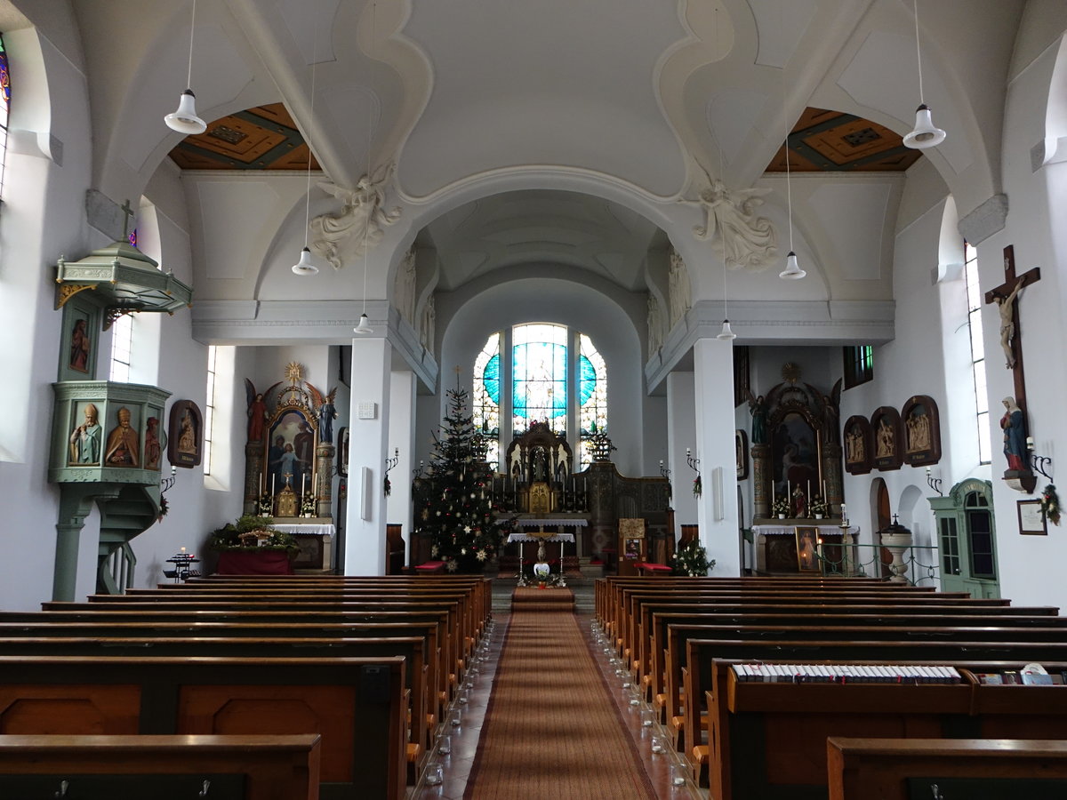 Dietelskirchen, Altre und Kanzel in der Maria Immaculata Kirche (23.12.2016)