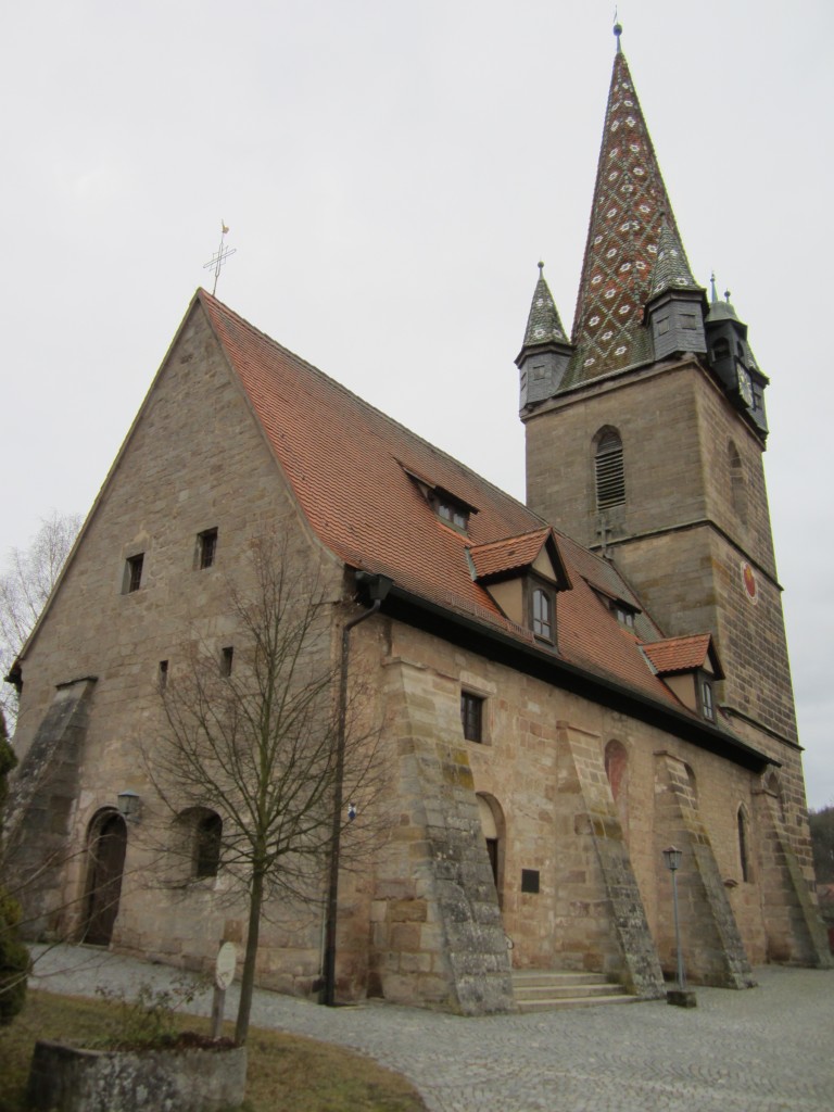 Dietenhofen, Ev. St. Andreas Kirche, Chorturmkirche, erbaut im 15. Jahrhundert (09.02.2014)