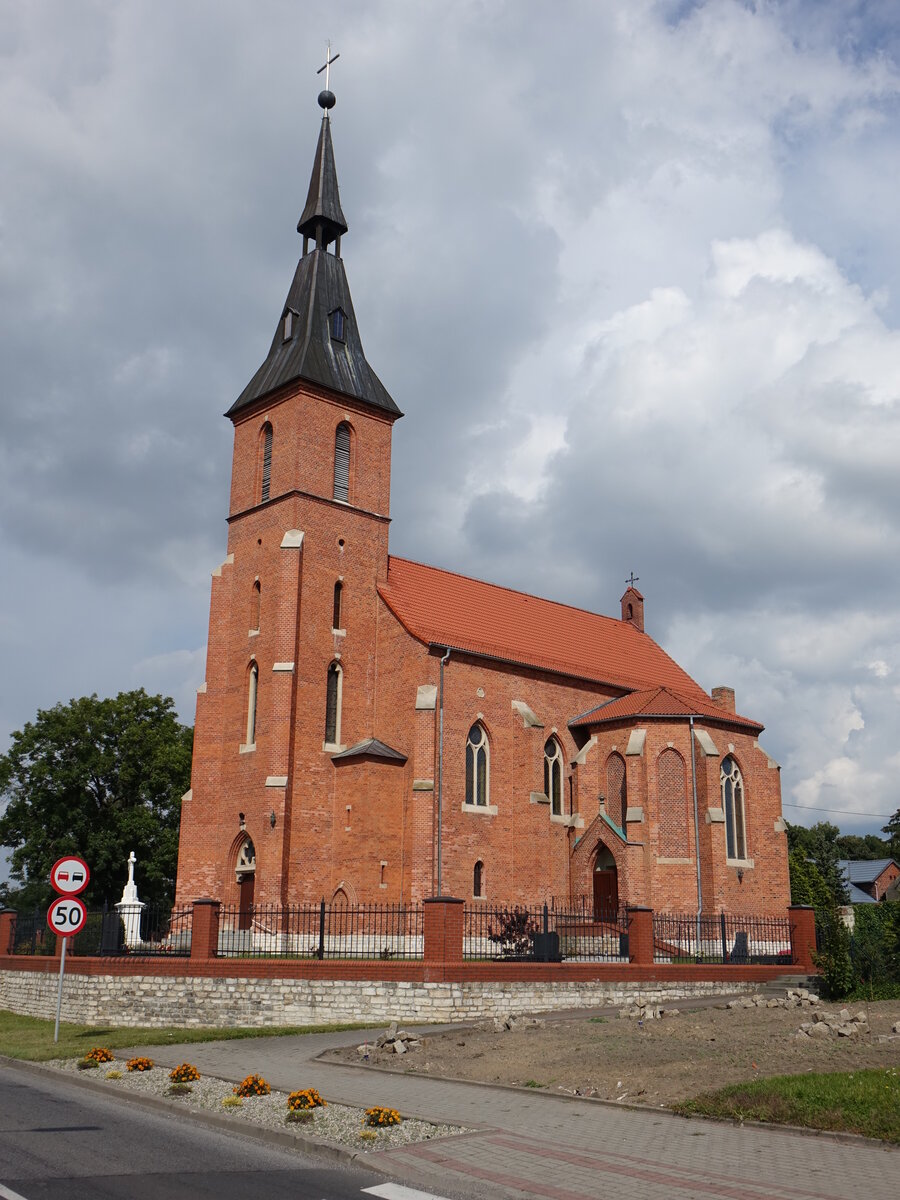 Dlugomilowice / Langlieben, neugotische Pfarrkirche St. Maria Magdalena (12.09.2021)