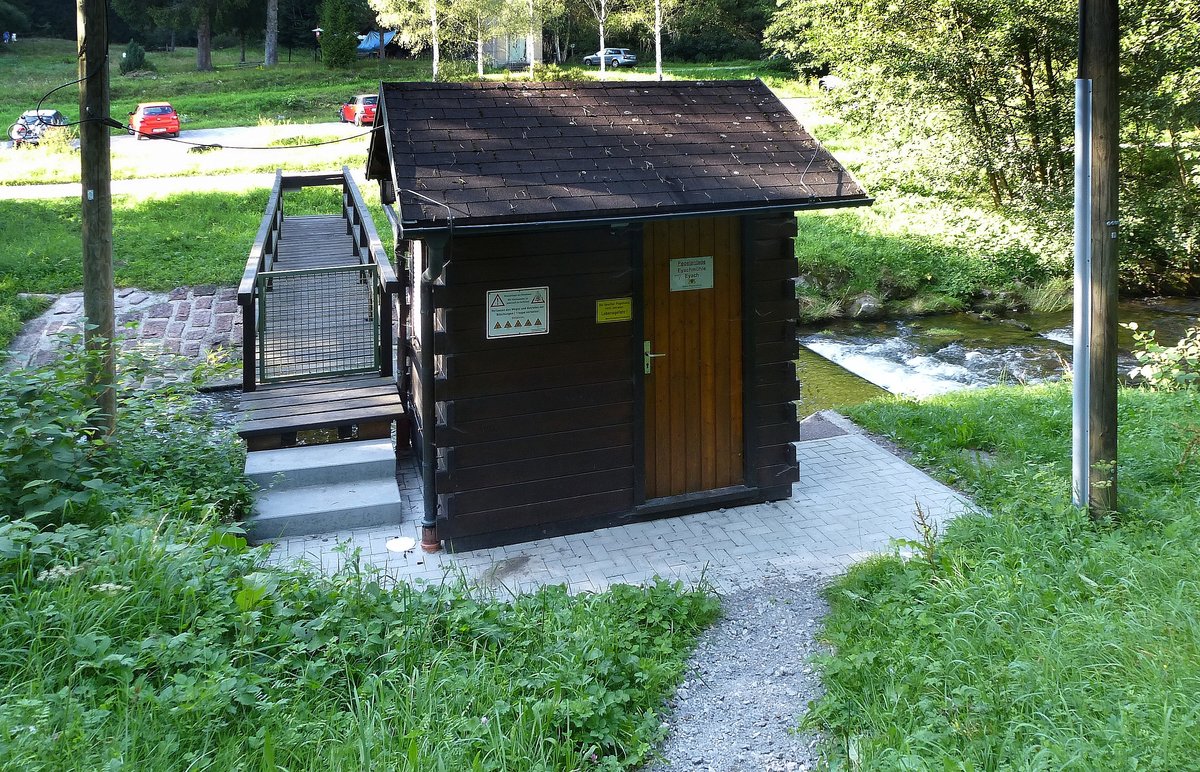 Dobel, die Pegelanlage an der Eyach, unweit der Eyachmhle, Aug.2017