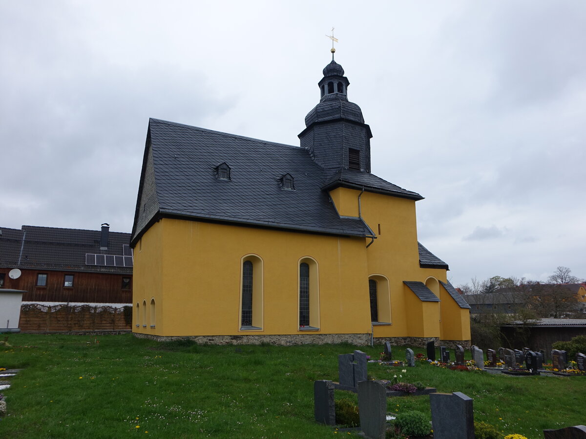 Dobia, evangelische Dorfkirche, erbaut im 14. Jahrhundert (29.04.2023)