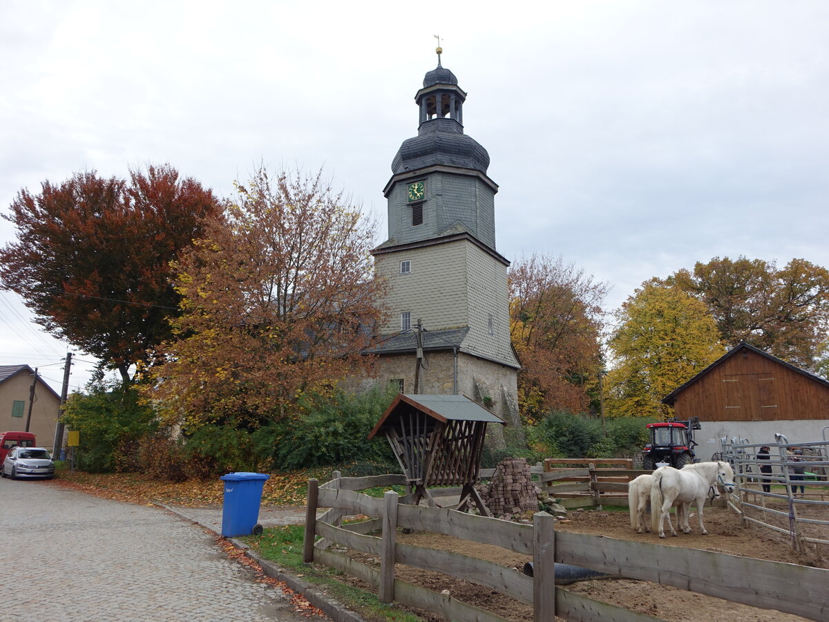 Dbritschen, evangelische Kirche, Saalkirche von 1583 (21.10.2022)