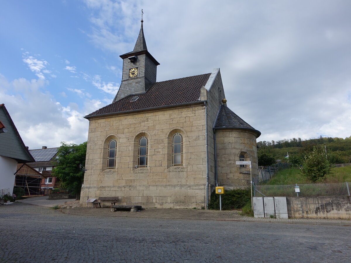 Dgerode, evangelische St. Georg Kapelle, erbaut von 1891 bis 1892 (29.09.2023)