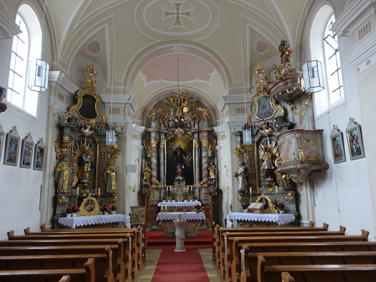 Drfling, barocker Innenraum der Pfarrkirche St. gidius (05.06.2017)