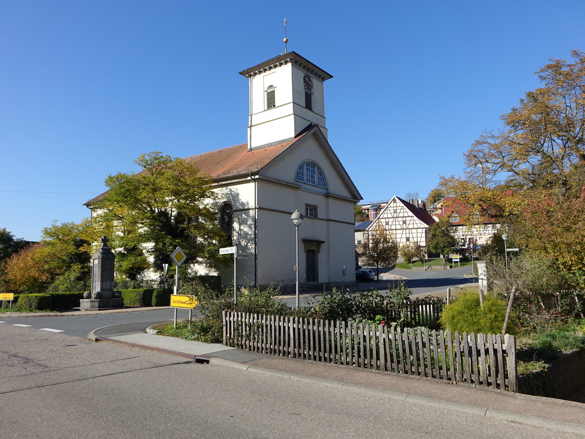 Drrenzimmern, Ev. Pfarrkirche St. Kilian, erbaut 1831 (15.10.2017)