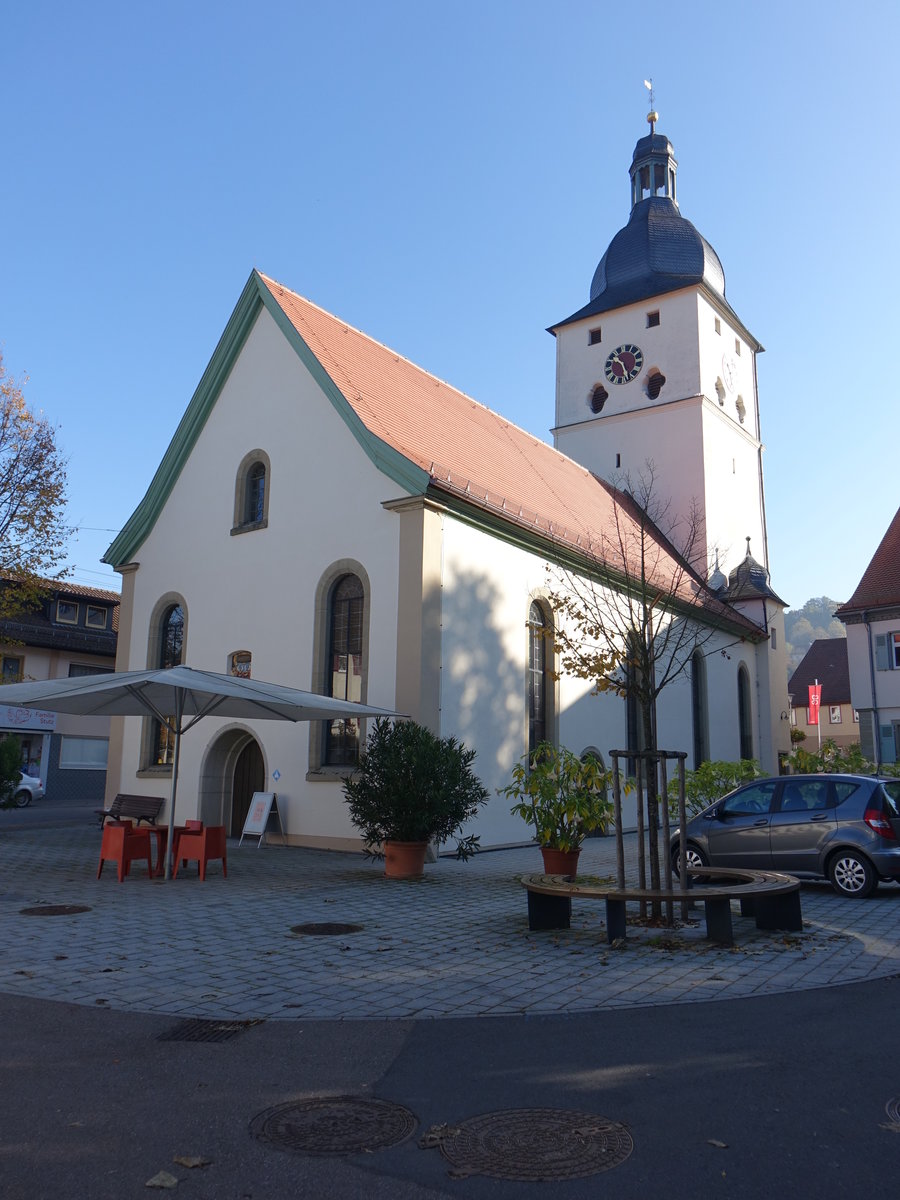 Drzbach, Ev. Dreifaltigkeitskirche, erbaut bis 1660, Kirchturm von 1783 (15.10.2017)