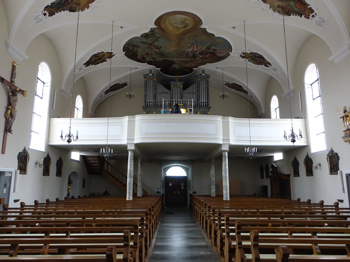 Dogern, Orgelempore in der kath. Pfarrkirche St. Clemens (31.12.2018)