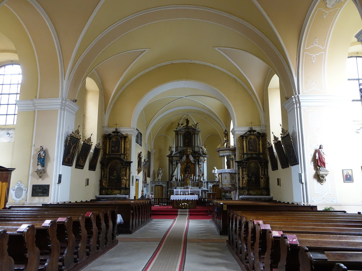 Doksy / Hirschberg am See, Innenraum der Pfarrkirche St. Bartholomus, erbaut bis 1638 durch Bernard Canevalle (27.09.2019)