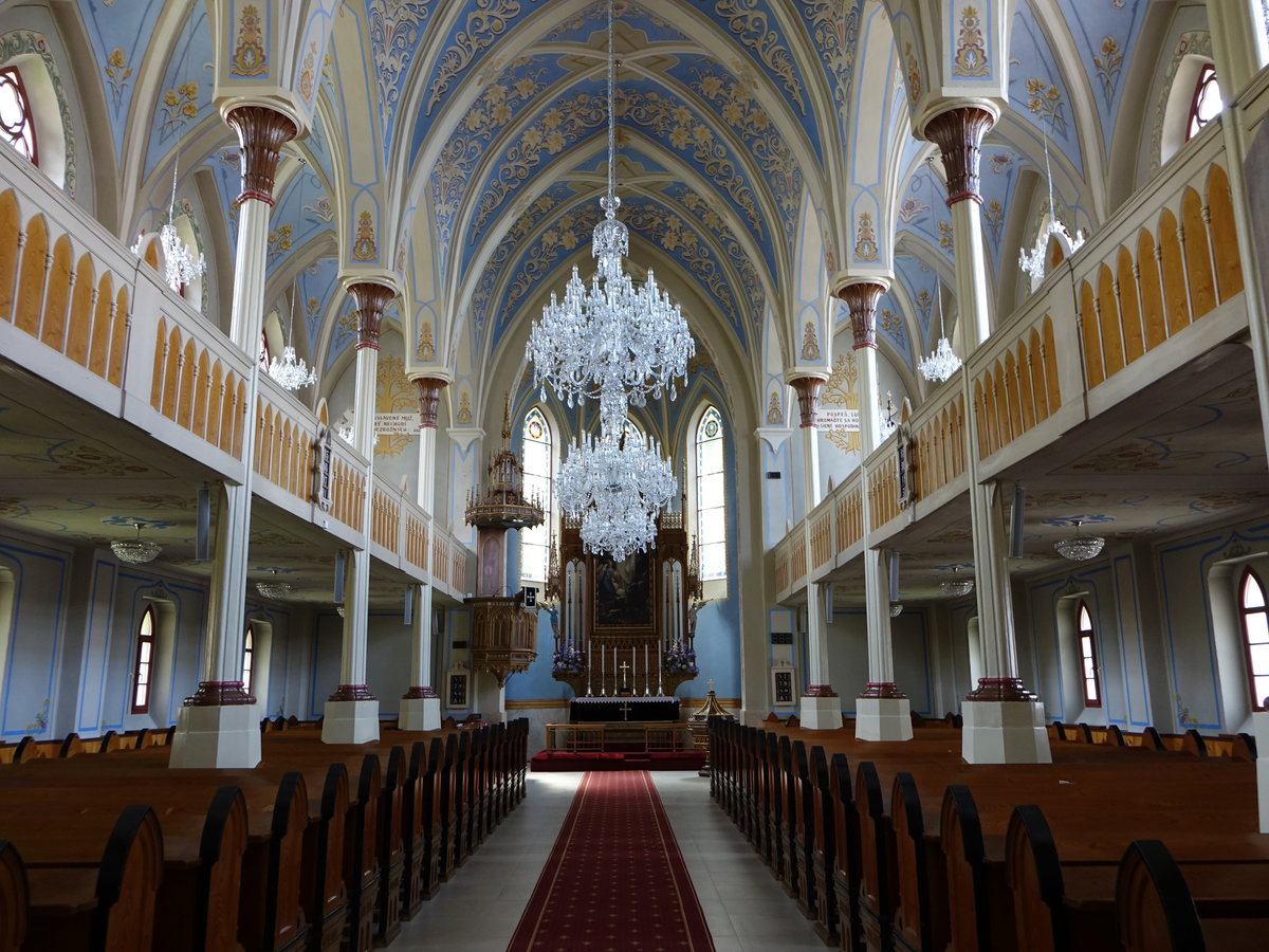 Dolny Kubin / Unterkubin, neugotische Innenraum der Ev. Kirche (06.08.2020)