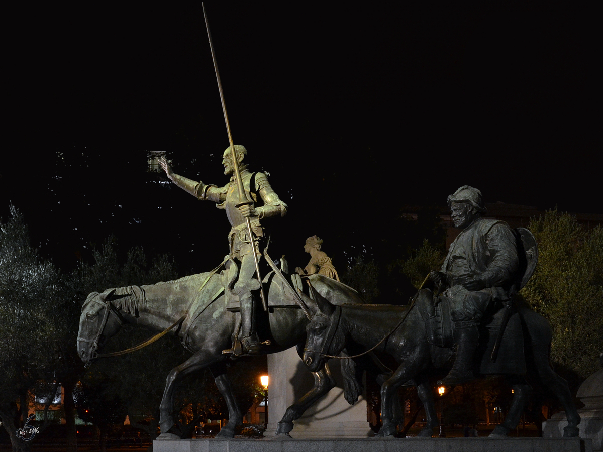 Don Quijote und Sancho Panza, die berhmten Figuren aus der Feder von Miguel de Cervantes Saavedra. (Madrid, September 2011)