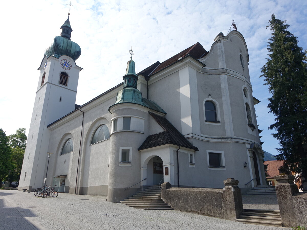 Dornbirn-Oberdorf, Pfarrkirche St. Sebastian, erbaut von 1826 bis 1827 (03.06.2021)