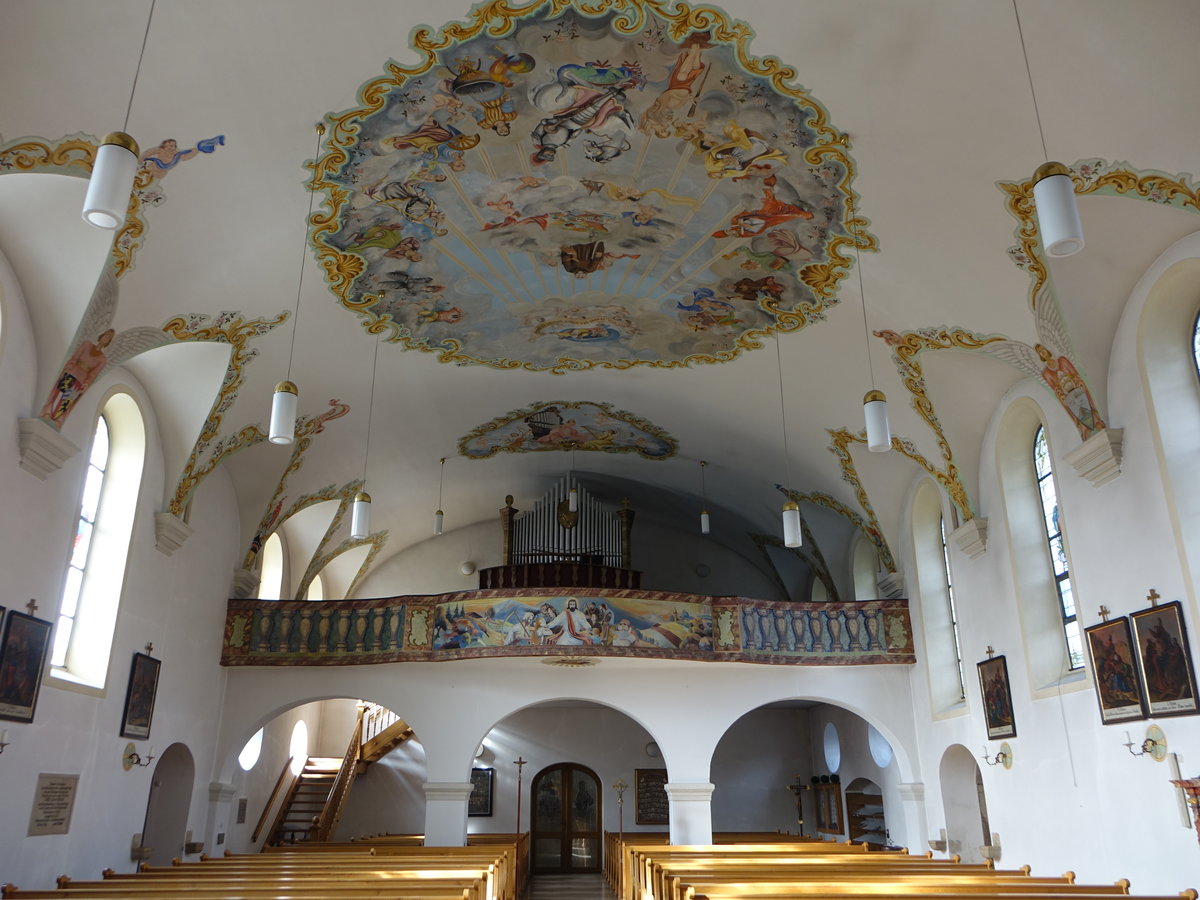 Drachselsried, Orgelempore in der kath. Pfarrkirche St. gidius (04.11.2017)