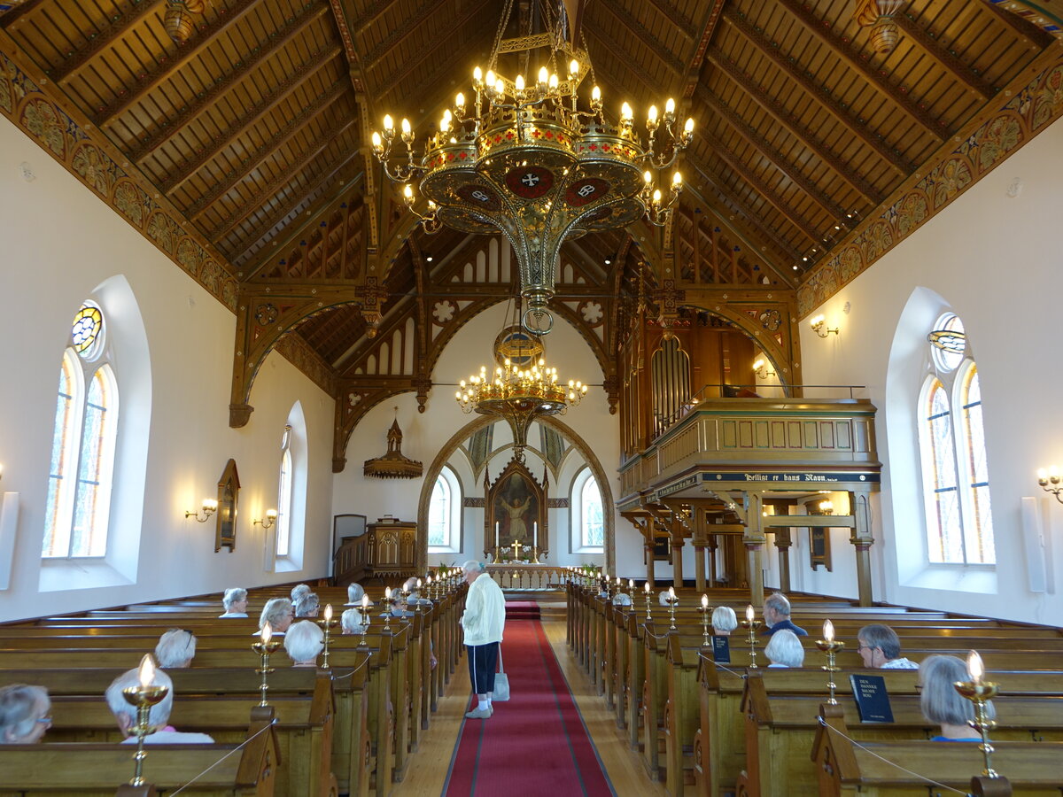 Dragr, Innenraum der evangelischen Kirche (21.07.2021)
