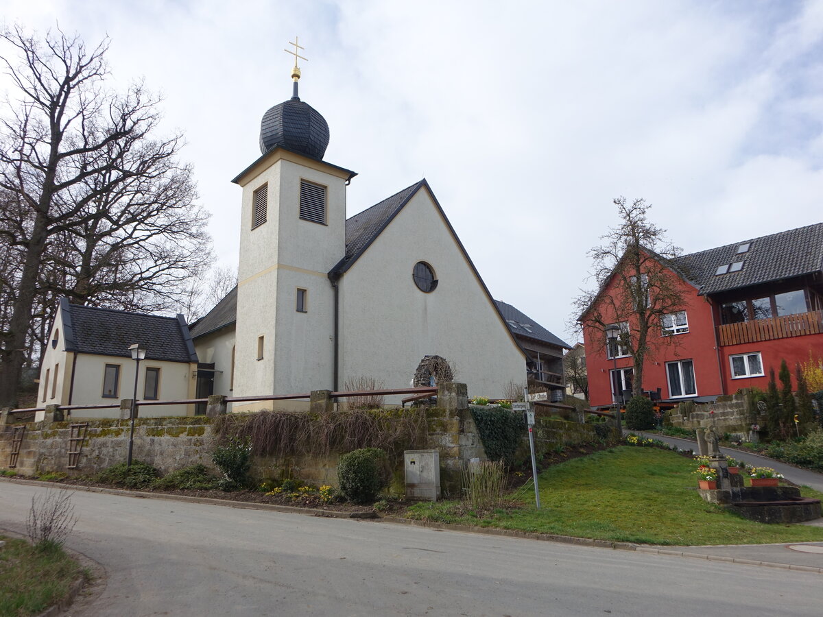 Draisdorf, Pfarrkirche St. Michael, erbaut von 1953 bis 1955 (09.04.2018)
