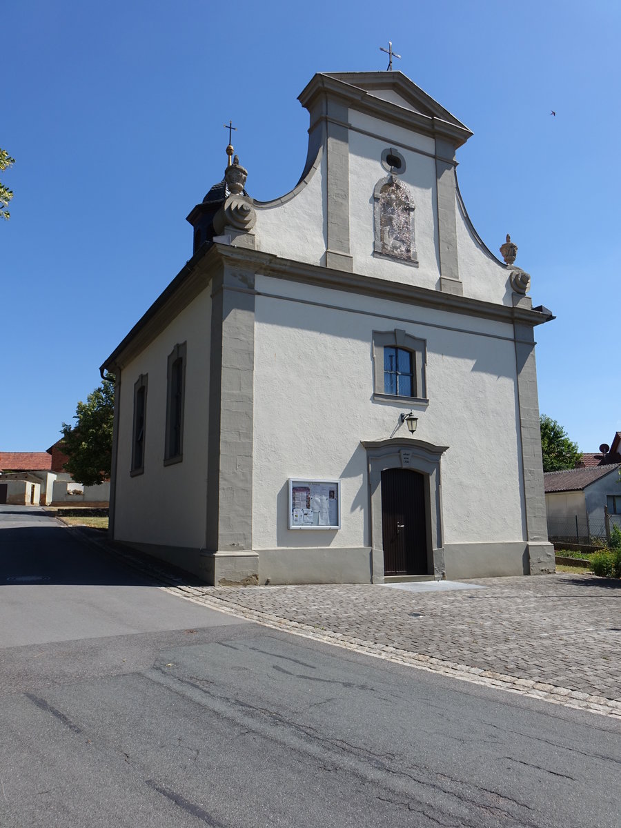 Drrnhof, kath. Pfarrkirche St. gidius, Saalbau mit eingezogenem Chor, erbaut bis 1760 (07.07.2018)