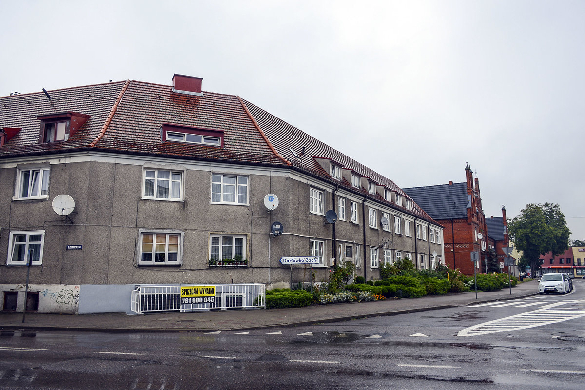 Ecke Ulica Stefana Żeromski/Ulica Bogusława X in Darłowo (Rgenwalde), Hinterpommern. Aufnahme: 22. August 2020.