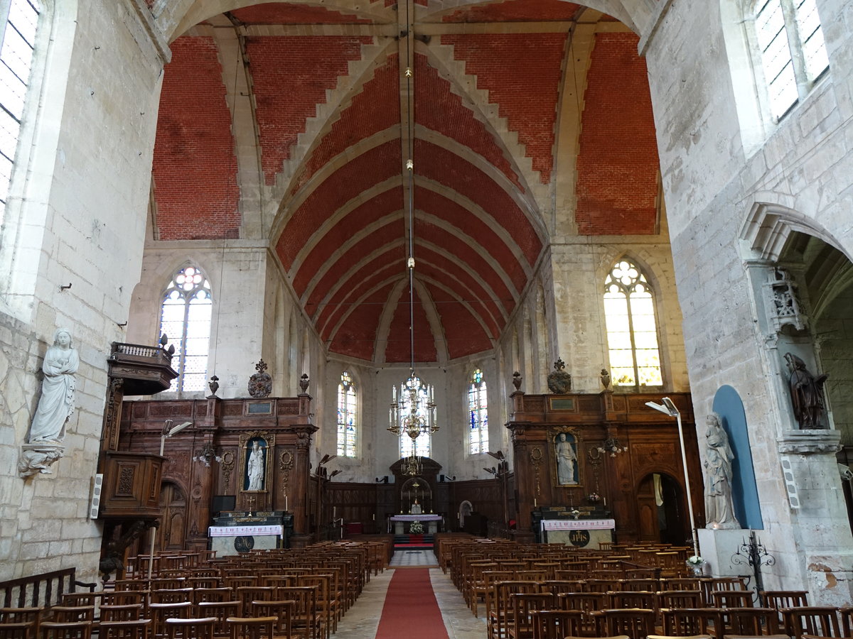 Ecouis, Innenraum der Kirche Notre-Dame (16.07.2016)