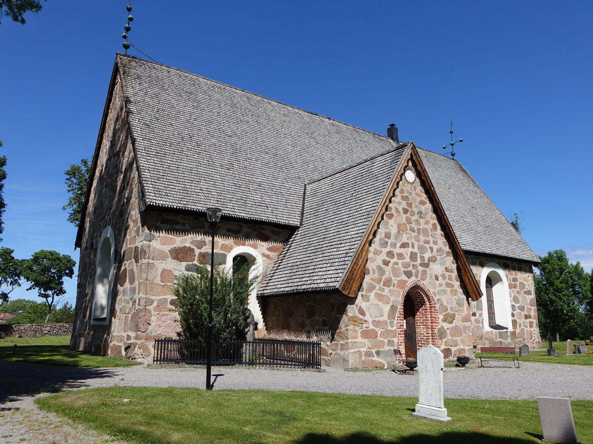 Edebo, Ev. Feldsteinkirche, erbaut im 15. Jahrhundert, Kalkmalereien von Albertus Pictor (23.06.2017)