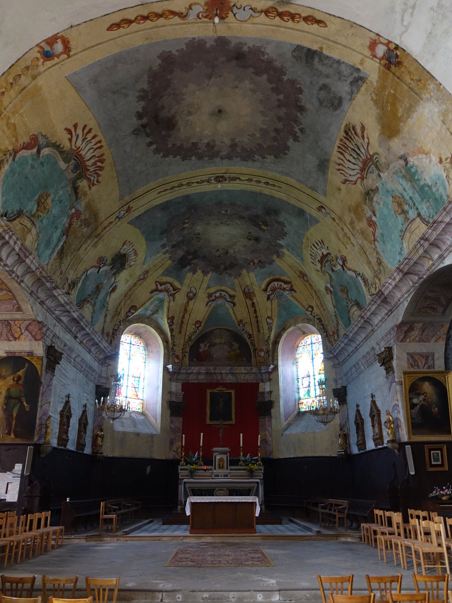 Effiat, Innenraum der St. Benilde Kirche, Altar von 1797 (20.09.2016)