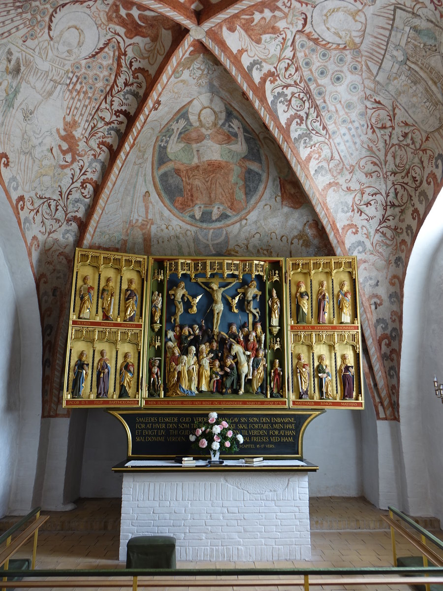 Egtved, sptgotische Kalkmalereien von 1450 im Chor der Ev. Kirche (23.07.2019)