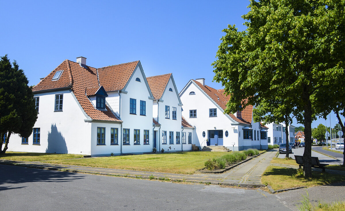 Ehemalige dnische Zoll- und Polizeihuser an der deutsch-dnischen Grenze in Krus (deutsch Krusau). Aufnahme: 11. Juni 2023.