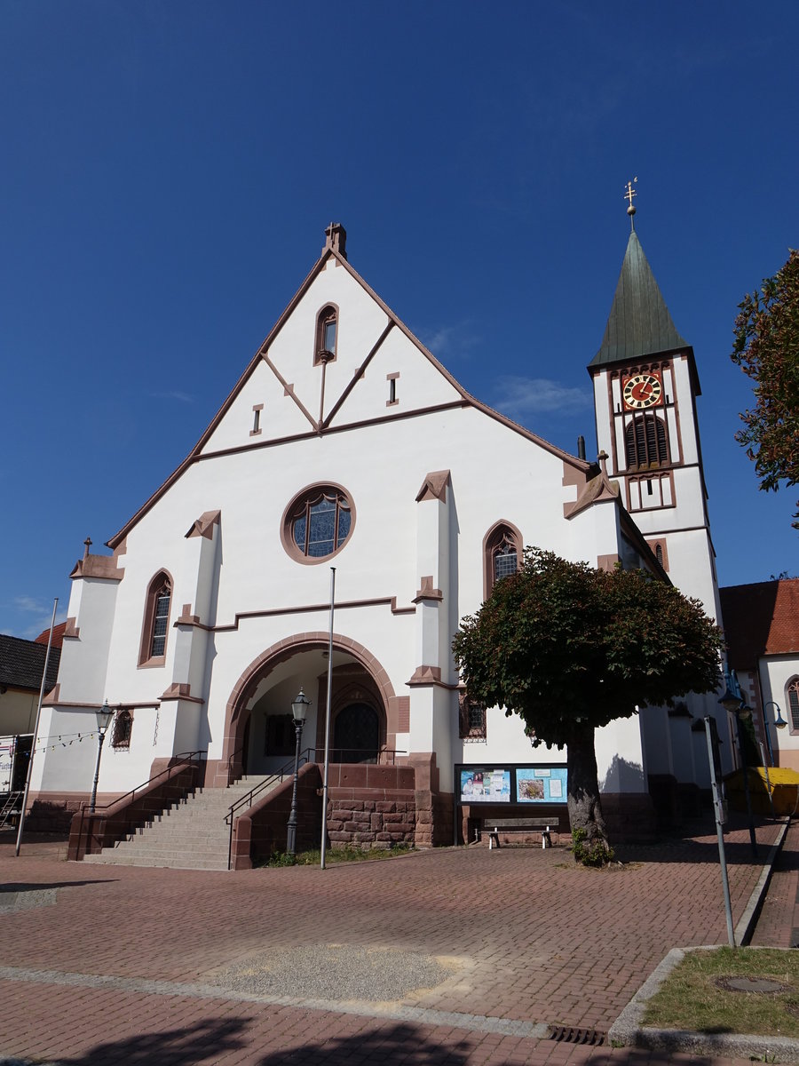 Ehrenstetten, neugotische kath. St. Georg Kirche, erbaut von 1911 bis 1912 durch Vincenzo Merazzi (15.08.2016)