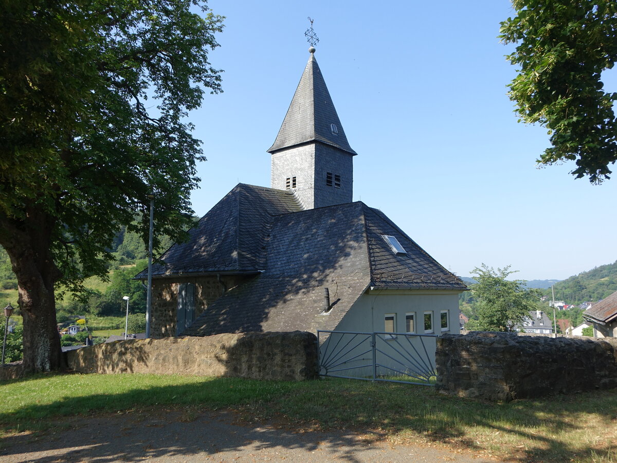 Eibach, evangelische Kirche, Saalkirche aus Bruchsteinen, erbaut im 17. Jahrhundert (27.06.2026)