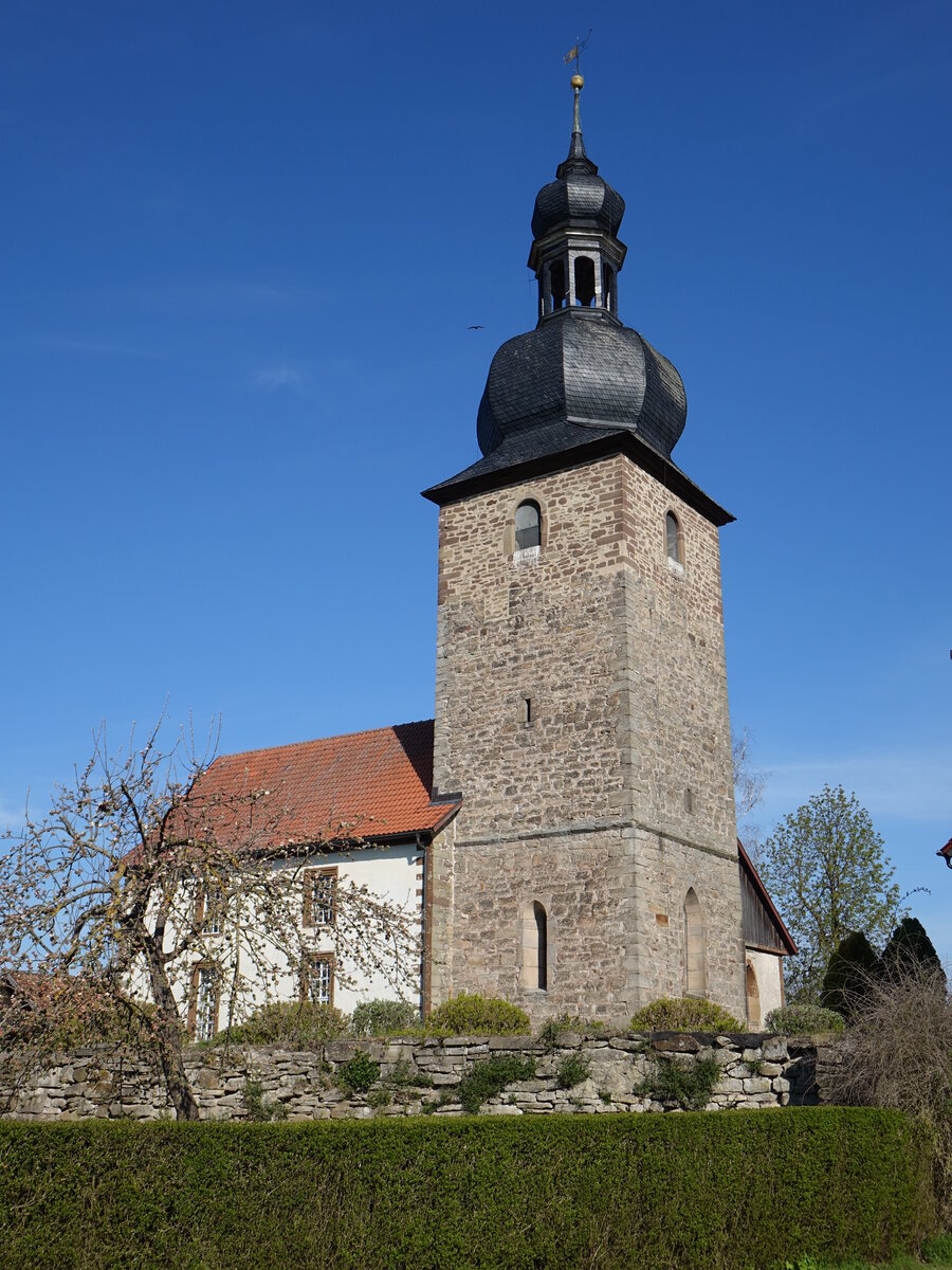 Eicha, evangelische St. Antonius Kirche, erbaut im 13. Jahrhundert (09.05.2021)