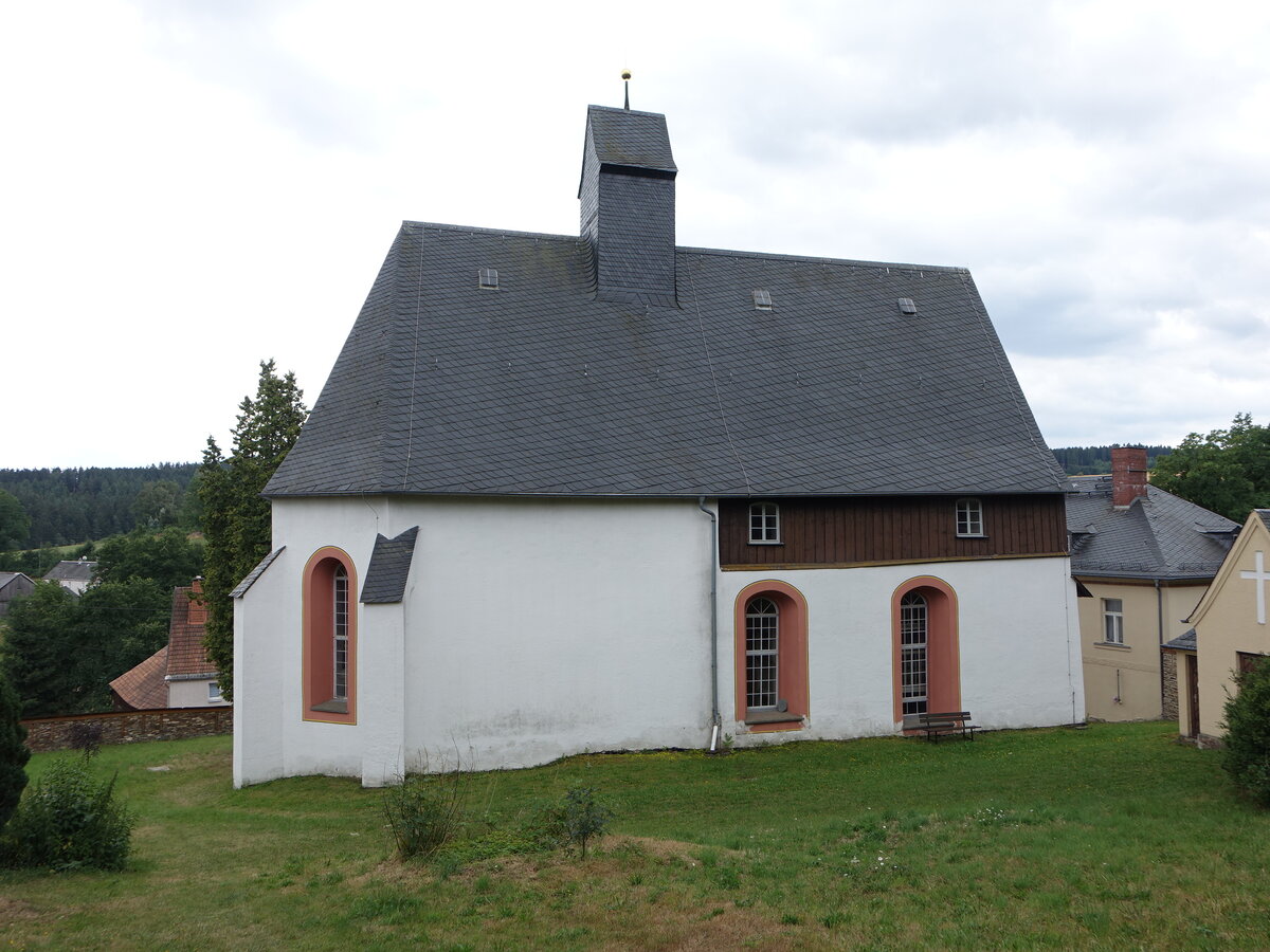 Eichigt, evangelische St. Katharina Kirche, erbaut im 13. Jahrhundert (22.07.2023)