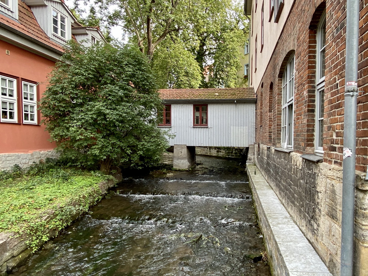 Ein Blick in den abgelegenen Teil  Altstadt von Erfurt am 28. August 2020.