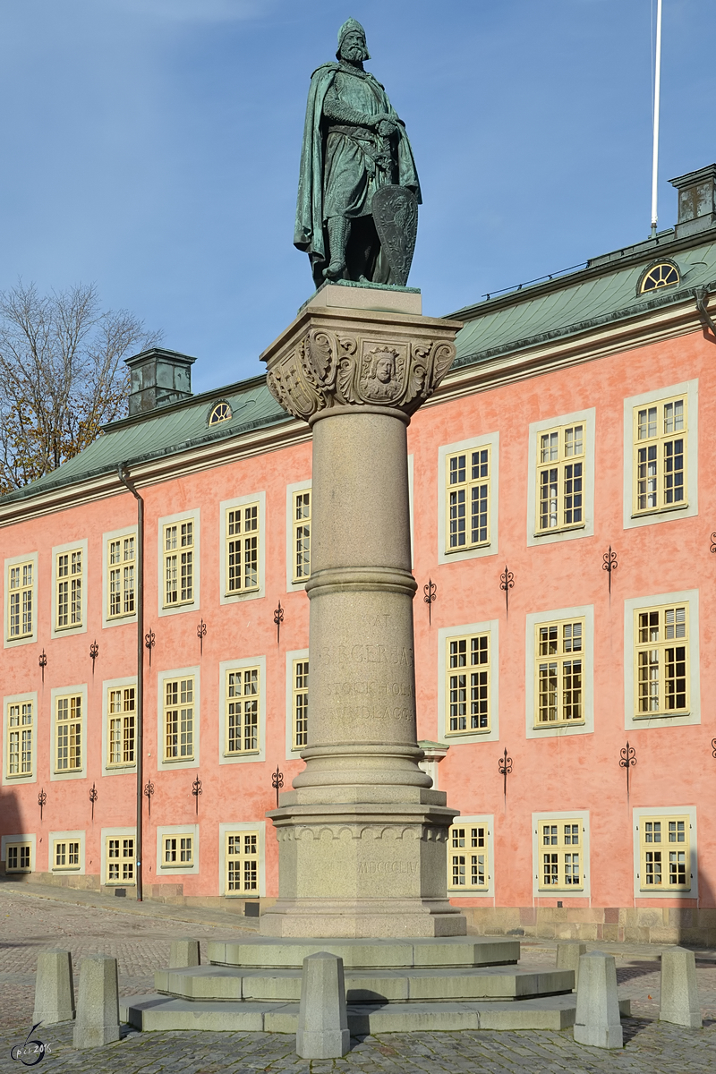 Ein Denkmal für Birger Jarl in der schwedischen Hauptstadt Stockholm. (Oktober 2011)