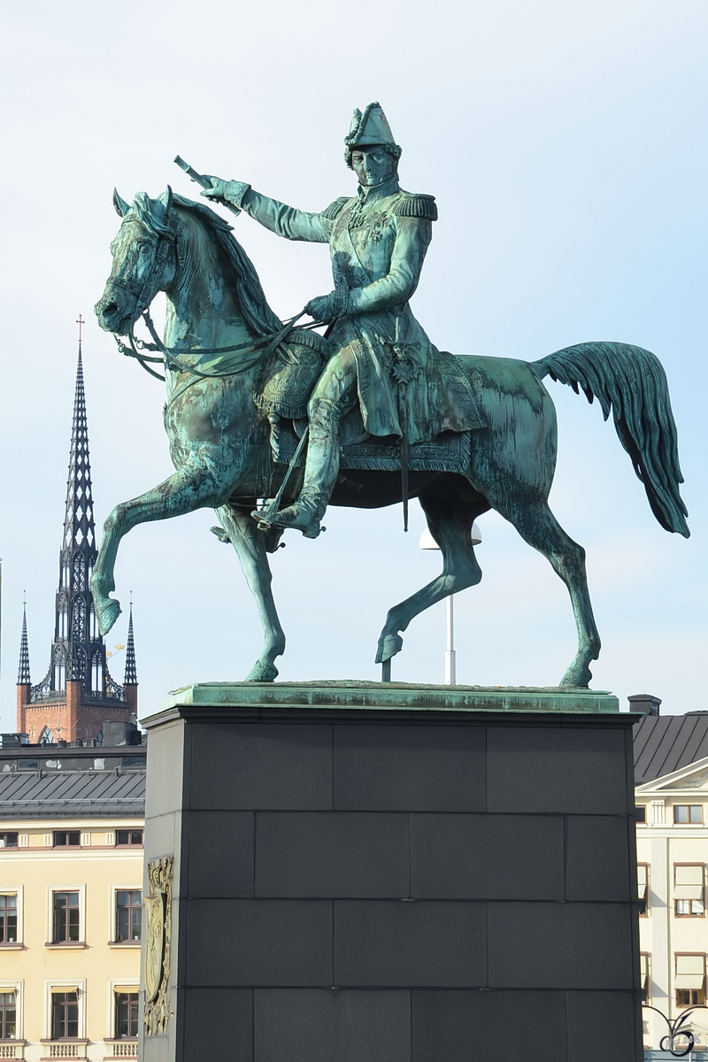 Ein Denkmal fr Karl XIV. Johann, schwedischer Oberbefehlshaber der alliierten Nordarmee gegen Napoleon. (Stockholm, Oktober 2011)