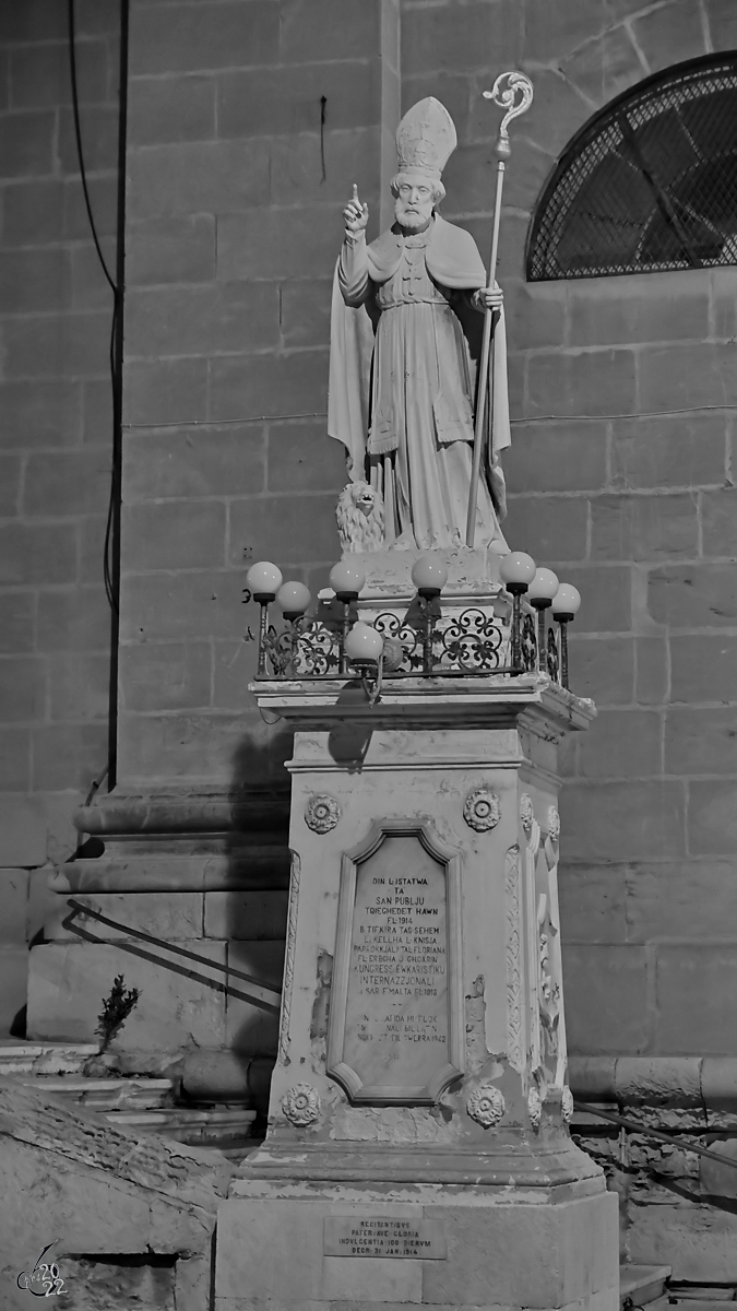 Ein Denkmal in der Nhe der Pfarrkirche St. Publius (Knisja ta' San Publiju) in Floriana. (Oktober 2017)