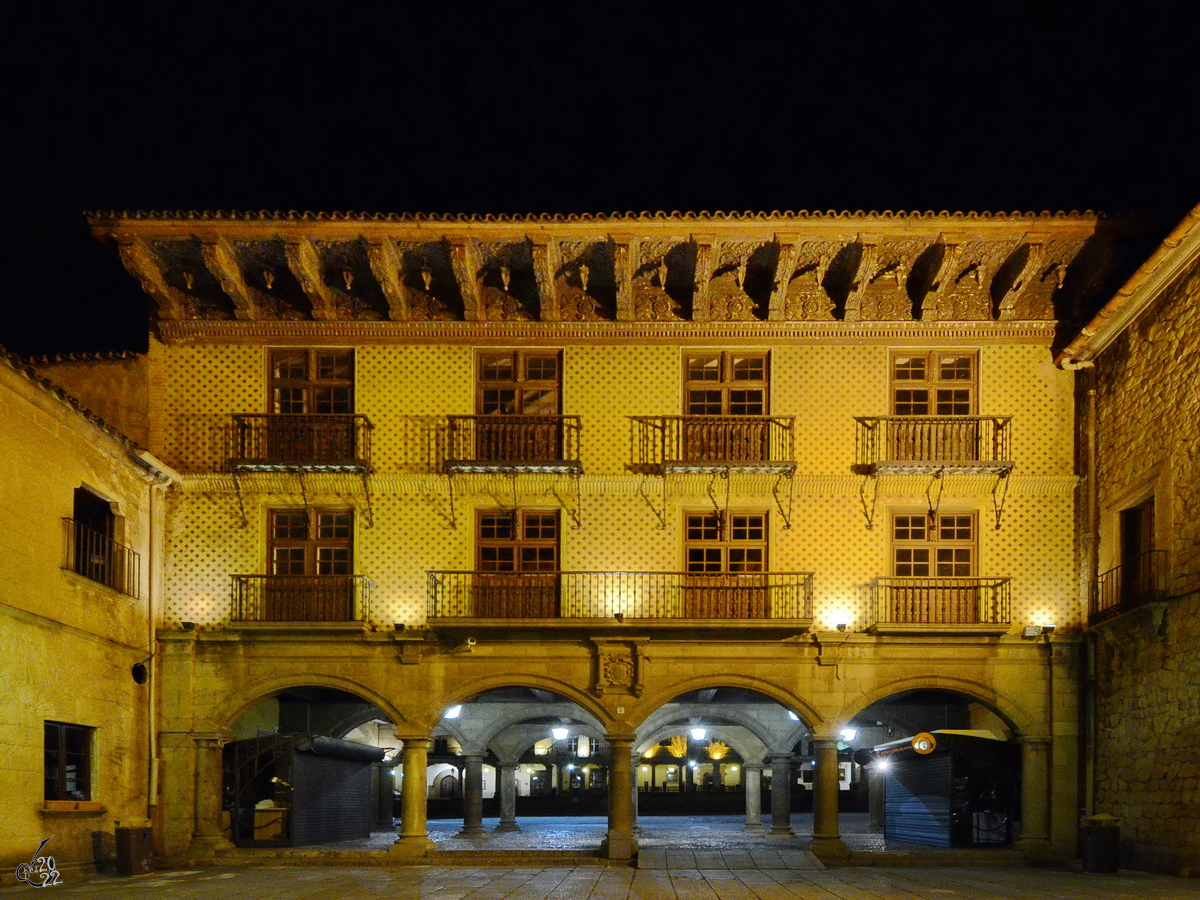 Ein Haus im Spanischen Dorf (Poble Espanyol), einem Freilichtmuseum in Barcelona. (Februar 2013)