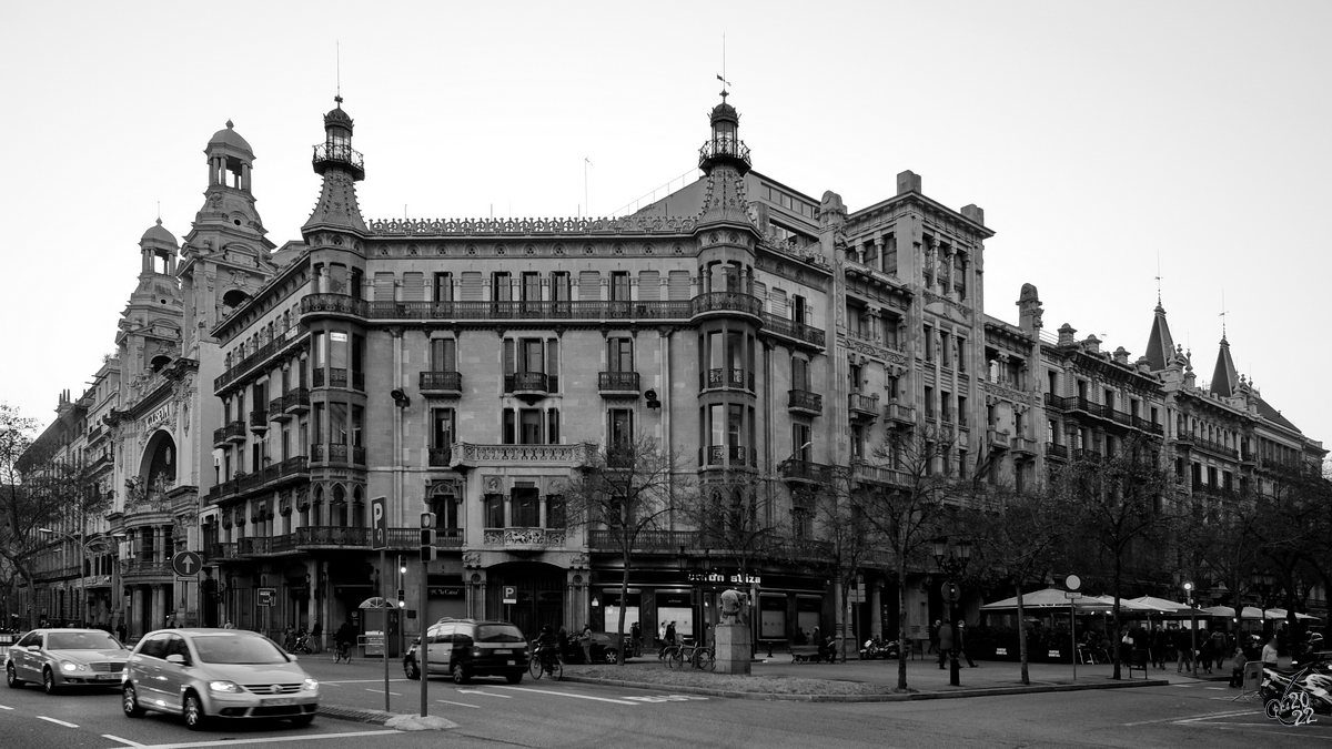Ein historisches Stadthaus im Zentrum von Barcelona. (Februar 2012)
