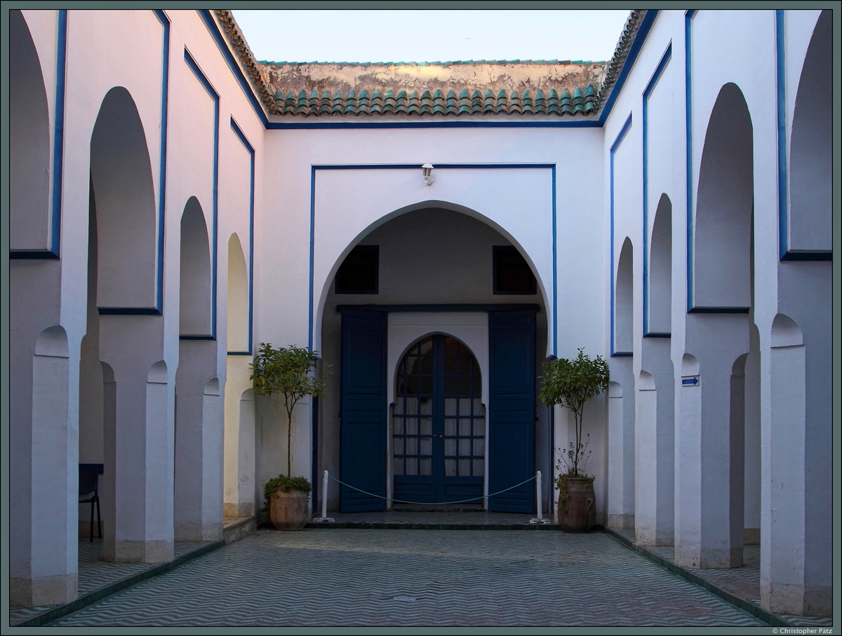 Ein Innenhof des Bahia-Palastes, eines ehemaligen Wesirpalastes, der im 19. Jahrhundert errichtet wurde. (Marrakesch, 20.11.2015)