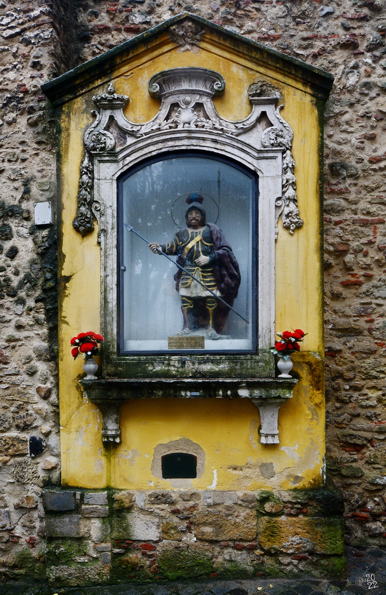 Ein Schrein im Gemuer der Festungsanlage Castelo de So Jorge, so gesehen Anfang Dezember 2016 in Lissabon.