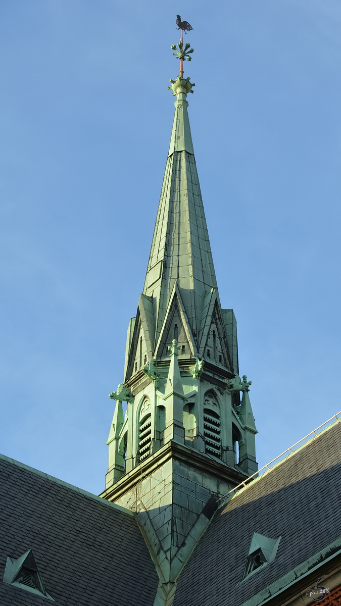Ein Turm der St. Johannes Kirche im Zentrum der schwedischen Hauptstadt Stockholm. (Oktober 2011)