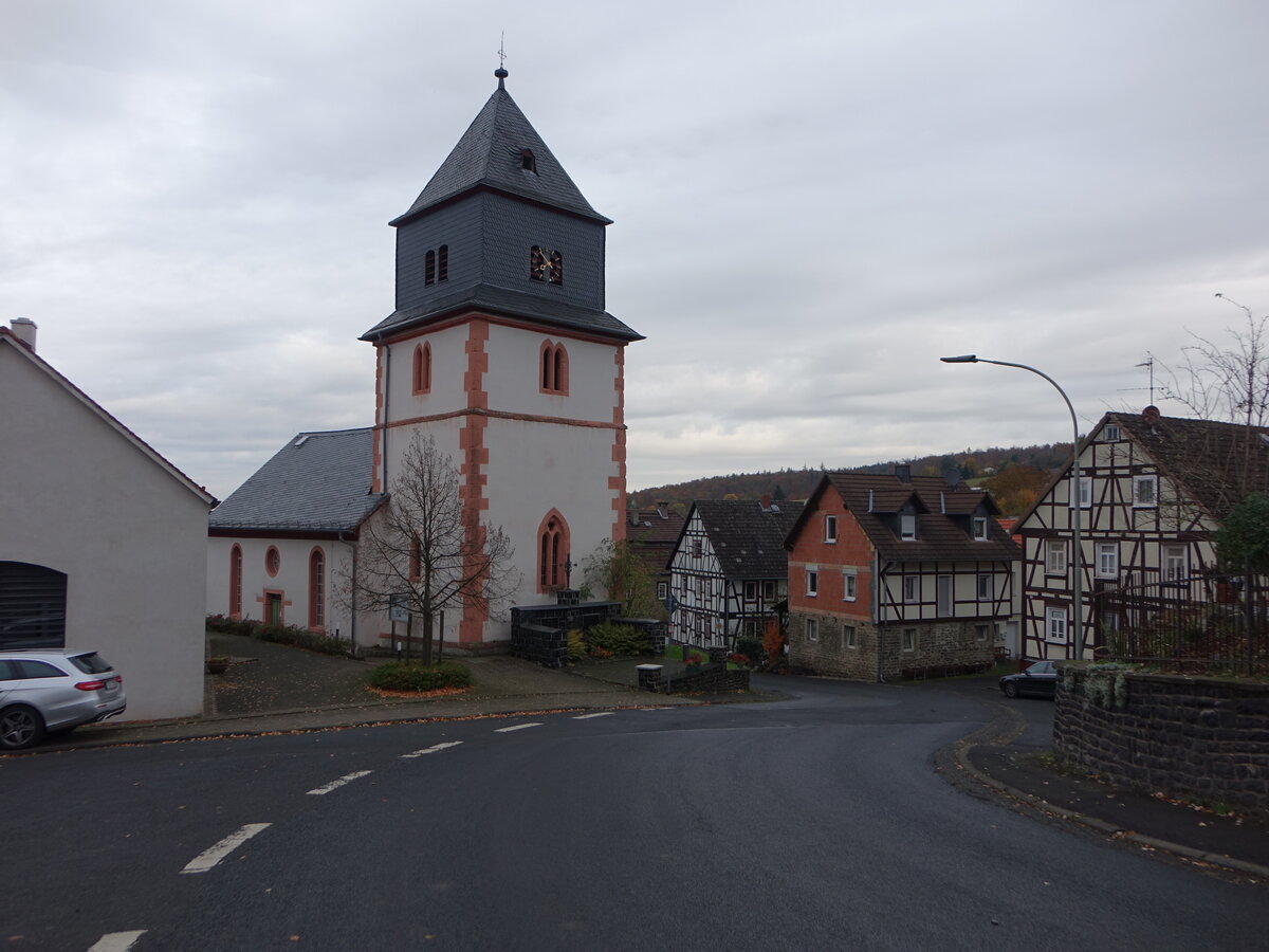 Einartshausen, evangelische Kirche, erbaut von 1262 bis 1270 (31.10.2021)