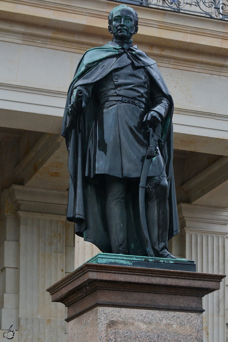 Eine Statue von Friedrich Franz I., ab 1785 regierender Herzog zu Mecklenburg. (Ludwigslust, August 2021)