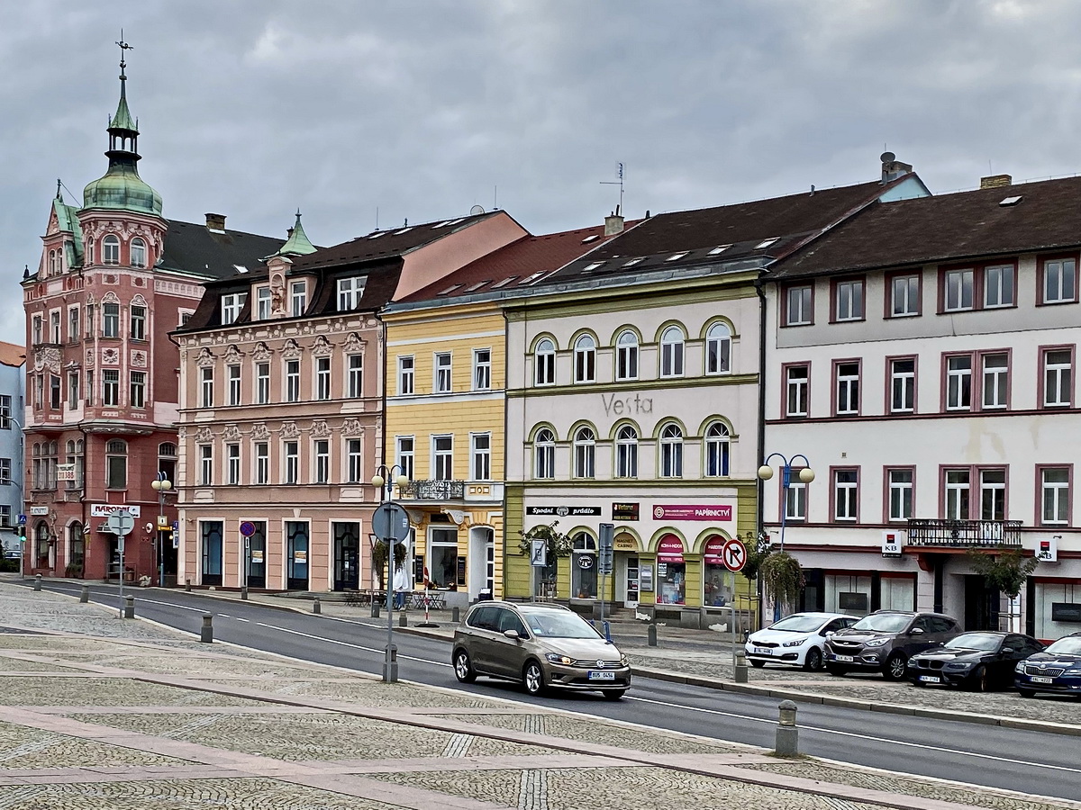 Einer der Hauptstrassen in Děčn am 16. Oktober 2021.