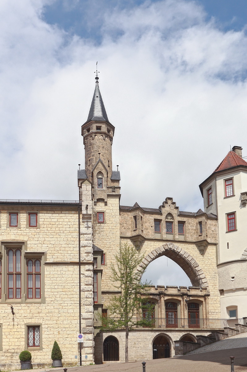 Eingang  zum Hohenzollern Schlo in Sigmaringen am 12. Mai 2022.
