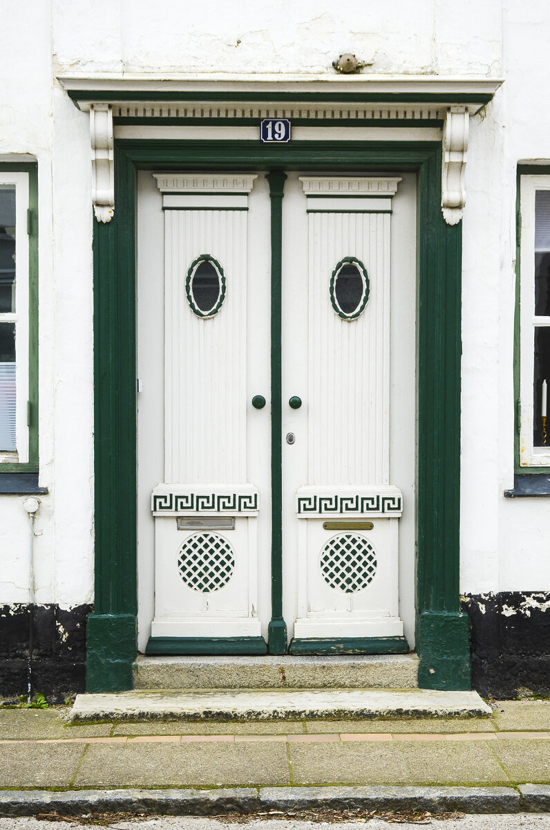 Eingangstr an der Storegade in Augustenburg auf der Insel Alsen (Nordschleswig). Aufnahme: 20. Mrz 2024.