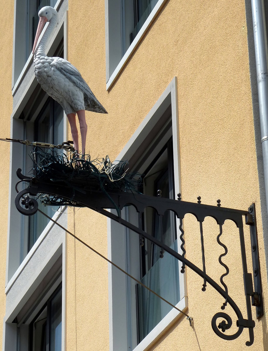 Einsiedeln, 3-Sterne Hotel  Storchen  in der Hauptstraße, Mai 2017