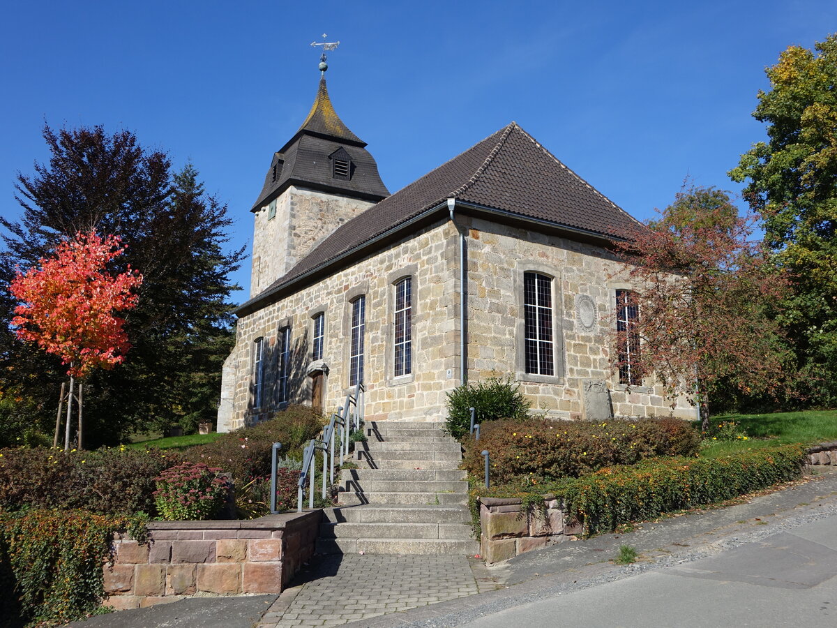 Elbenberg, evangelische St. Martin Kirche, erbaut 1754 (09.10.2022)