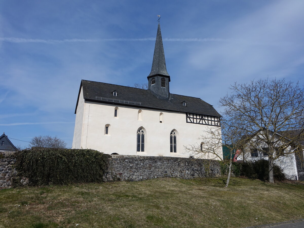 Elbtal-Dorchheim, Friedhofskirche St. Nikolaus, romanischer Bau aus dem 12. Jahrhundert (13.03.2022)
