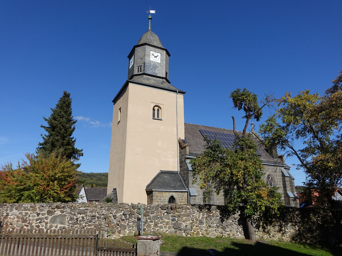 Elgershausen, evangelische Kirche, Kirchenschiff von 1881 (09.10.2022)