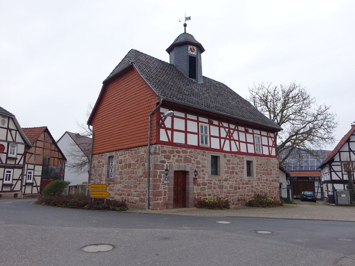 Ellershausen, evangelische Dorfkirche, erbaut 1590 (18.03.2024)